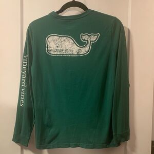 Vineyard Vines Kids' Vintage Whale Graphic Long-Sleeve Pocket Tee L